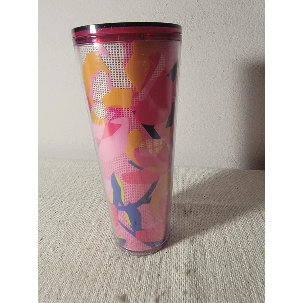 STARBUCKS Spring 2023 Pink Floral Cold Cup Tumbler‎ Venti 24 oz NWT NO STRAW